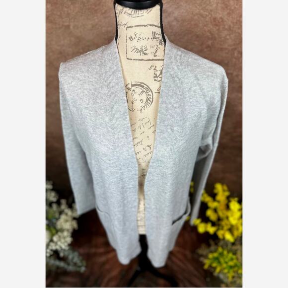 Love Ellie Two Pocket Open Cardigan - Gray - size L - Picture 6 of 13